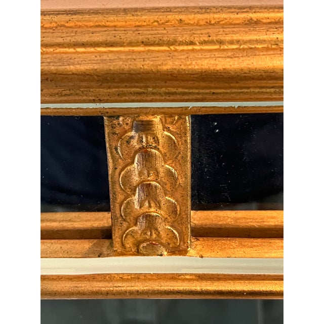Late 20th Century Vintage Carvers’ Guild Quatrain With Shells Gold Leaf Mirror With Teal Accents – Model 1075 For Sale - Image 5 of 8