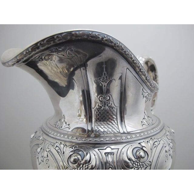 Silver Dominick & Haff English Sterling Silver Repousse Hand Chased Pattern 40 Pitcher For Sale - Image 8 of 8