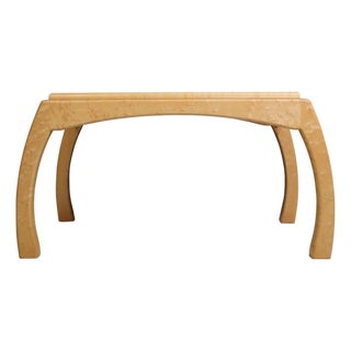 Mid 20th Century Solid Bird’s-Eye Maple Sculptural Coffee Table, Custom Studio Piece For Sale