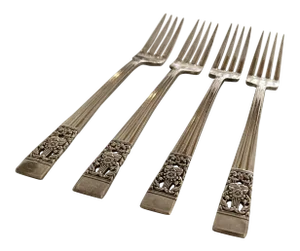 Vintage Community Plate Silver Plated "Coronation"Pattern Dinner Forks S/4