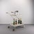 Mid-Century Modern White Serving Trolley in Perforated Sheet Metal attributed to Vereinigte Werkstätten München, Germany, 1950s. For Sale - Image 3 of 11
