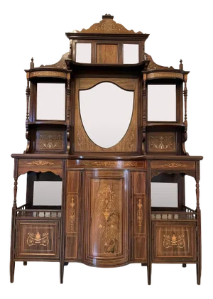 Antique Victorian Rosewood Inlaid Side Cabinet