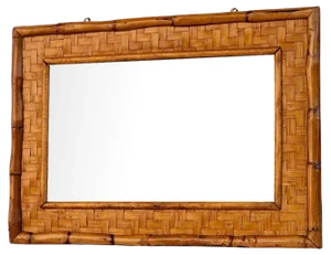 Rattan and Woven Bamboo Mirror, 1960s