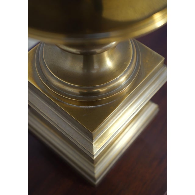 Brass Heavy Solid Brass Urn Large Table Lamp For Sale - Image 8 of 12