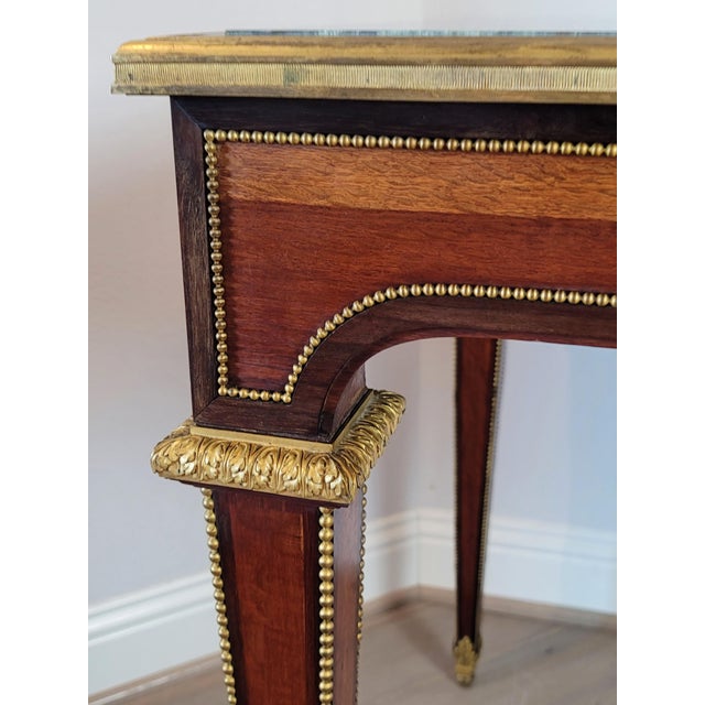 Scarce Louis XVI Neoclassical Gentleman's Flip-Top Mirror Bureau Dressing Table Writing Desk Vanity Manner of Jean-Henri Riesener For Sale - Image 12 of 12