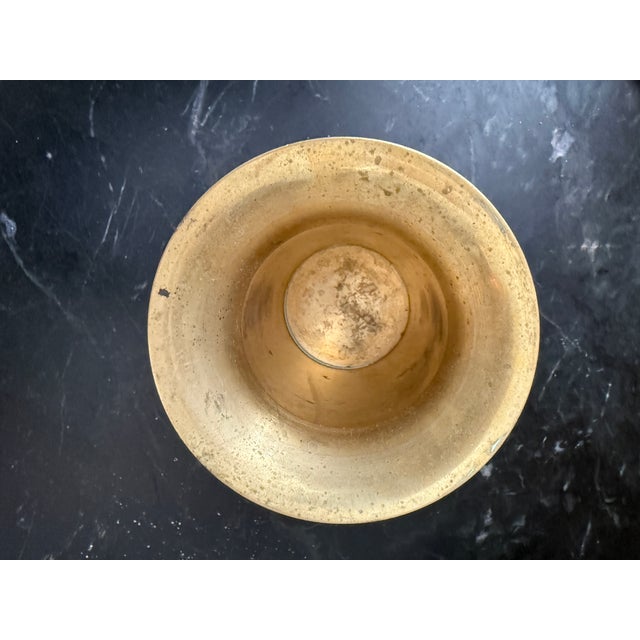Vintage Heavy Brass Mortar and Pestle For Sale - Image 4 of 4