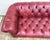 Vintage Ethan Allen Tufted Oxblood Red Leather Chesterfield Sofa For Sale - Image 9 of 16
