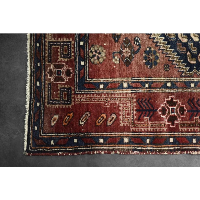 Hand-Woven Oriental Hamadan Kamse Rug, 1960s For Sale - Image 17 of 18