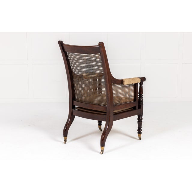 Regency Mahogany Bergère Library Armchair in the style of Gillows For Sale - Image 6 of 8