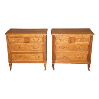 Pair of Kindel Louis XVI Directoire Style Brass Mount Commodes For Sale