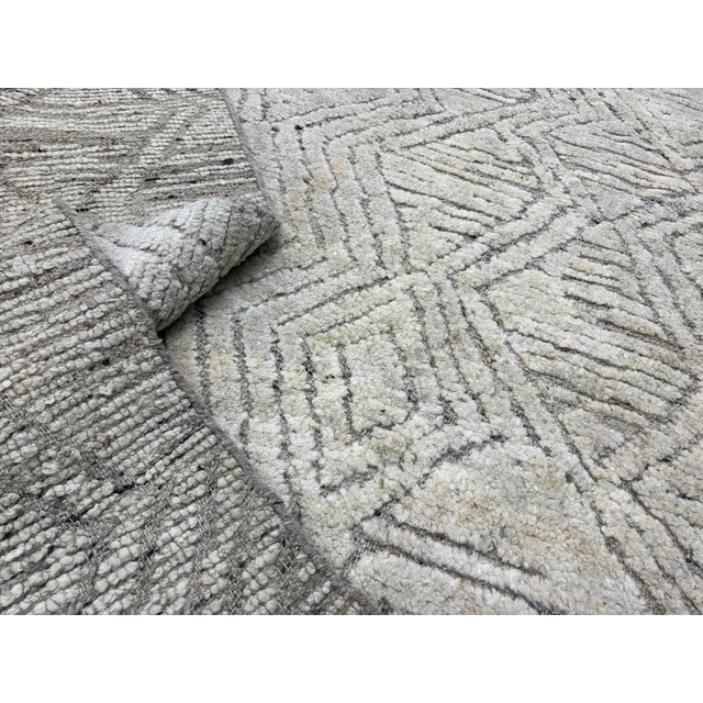 Rh Halima Hand-Knotted Wool Rug — 12' × 15' Marled Ivory / Latte | Undyed Wool | High-Low Texture For Sale - Image 13 of 18