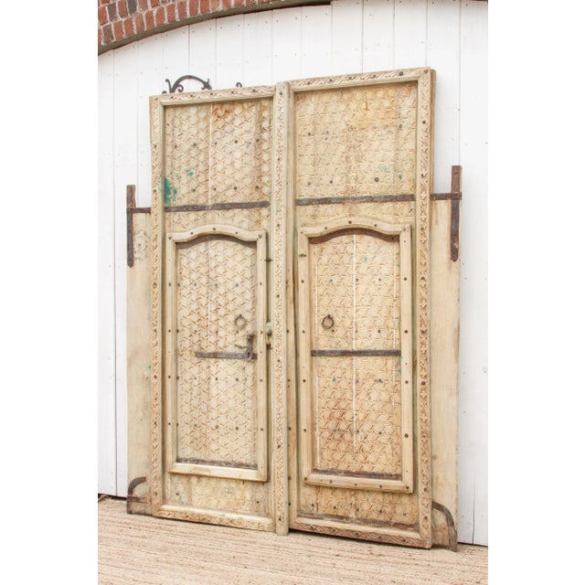 19th Century Pair of Antique Rajathani Carved Doors For Sale - Image 5 of 12