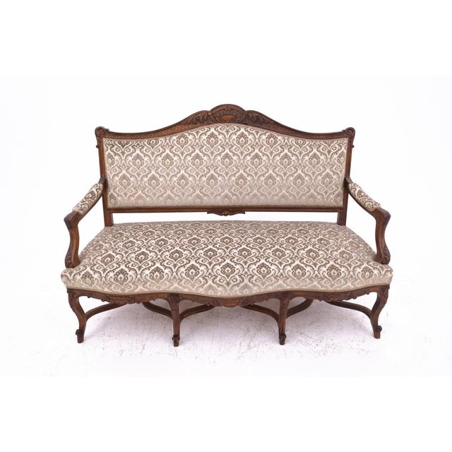 Antique sofa from the early 20th century, France. Dimensions: height 109 cm / seat height 45 cm / width 162 cm / depth 75 cm