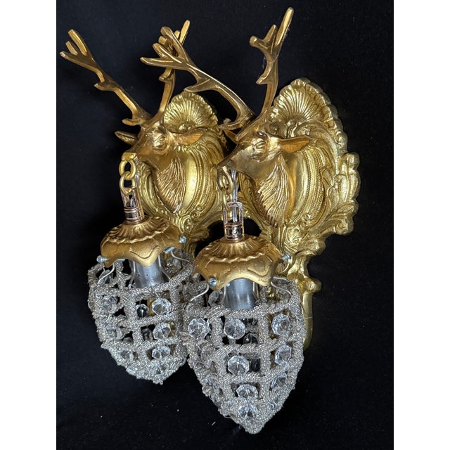 Late 20c French Louis XVI Gilt Bronze Wall Lamps / Sconces - 2 PCS For Sale - Image 12 of 17