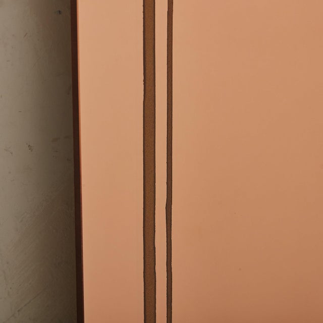 Pink Rose Gold Back Painted Mirror No. 03, France 1920s For Sale - Image 8 of 11