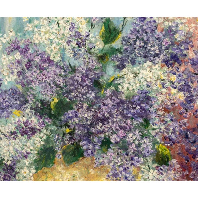 Margaret A. Rice Lilacs Still Life Oil on Canvas For Sale - Image 4 of 7