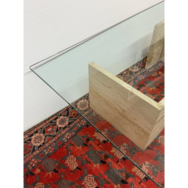 Post Modern Travertine Coffee Table For Sale - Image 4 of 11