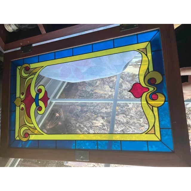 Wood Late 20th Century Vintage Art Deco Style Painted Glass Panel Spice Rack Cabinet With 30 Bottles For Sale - Image 7 of 12