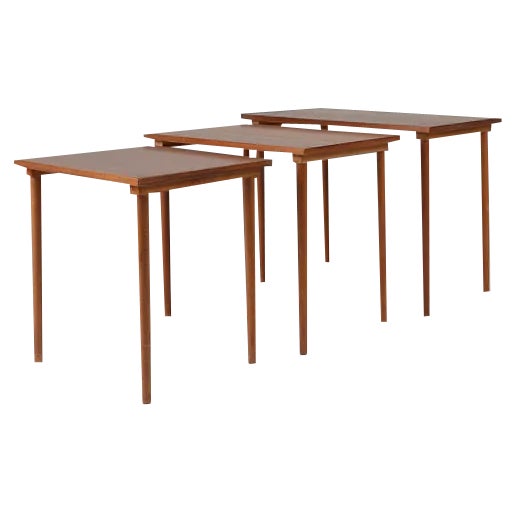 Scandinavian Teak Nesting Tables, Denmark, 1960s, Set of 3 For Sale