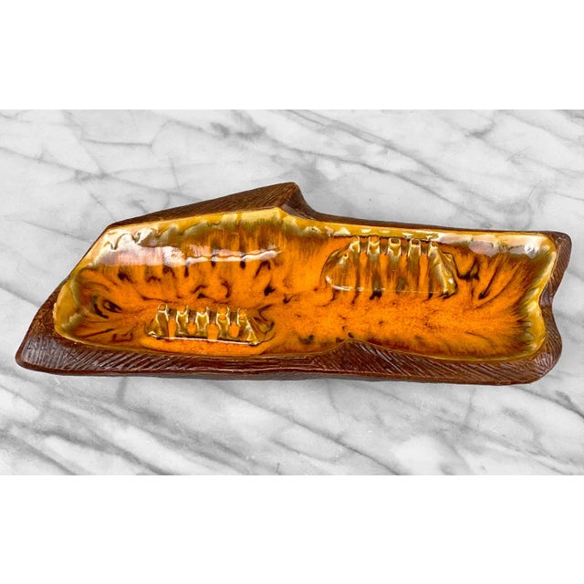 Mid-Century California Pottery Orange Drip Glazed Centerpiece Cigar Ashtray, c.1960's - Pairs Nicely with Many Mid-Century...