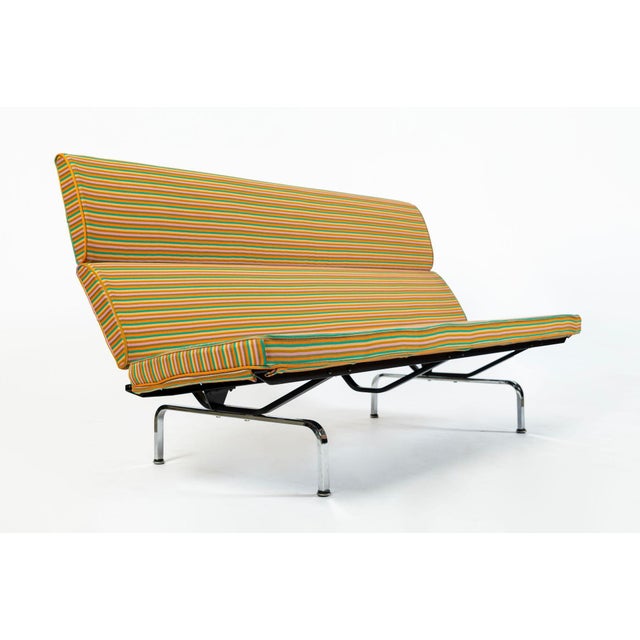 Eames Sofa Compact for Herman Miller, Alexander Girard Maharam Striped Fabric, 2 Available For Sale - Image 10 of 17