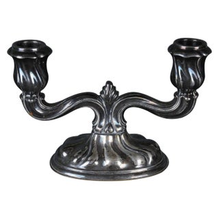 Antique Two-Armed Silver Candlestick For Sale