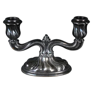 Antique Two-Armed Silver Candlestick
