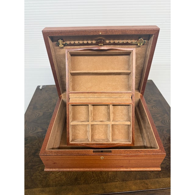 Early 21st Century Agresti Luxury Burl Wood Jewelry Box For Sale - Image 5 of 12