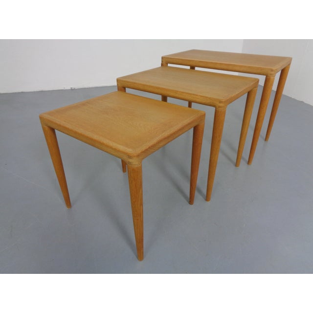 1960s Danish Oak Nesting Tables by H.W. Klein for Bramin, 1960s, Set of 3 For Sale - Image 5 of 18
