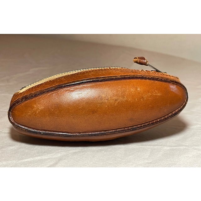 Vintage German Handmade Leather Football Metal Shot Glass Barware Set Case - 8pcs For Sale In New York - Image 6 of 10