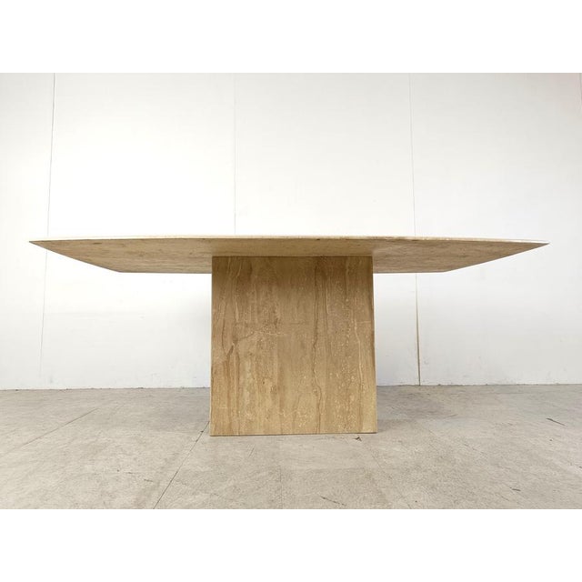 1970s Vintage Travertine Dining Table, 1970s For Sale - Image 5 of 11