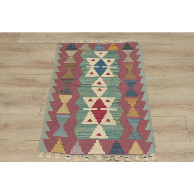 1960s Vintage Hand Knotted Kilim Rug For Sale - Image 12 of 12