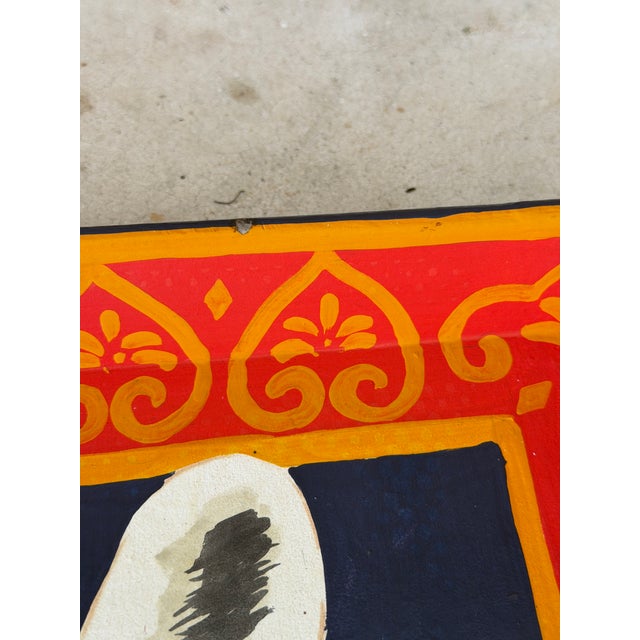 Illustration Vintage Hand-Painted Papier-Mâché Zebra Decorative Tray From the Mole Hole For Sale - Image 3 of 12