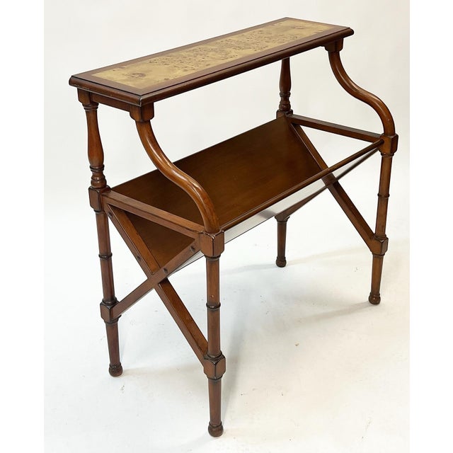 Traditional Vintage Bamboo Form 90's Reproduction Book Trough For Sale - Image 3 of 7