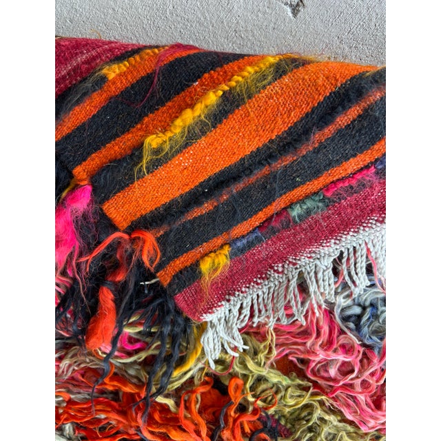 Vintage Anatolian Colorful Tulu Rug For Sale In Houston - Image 6 of 8