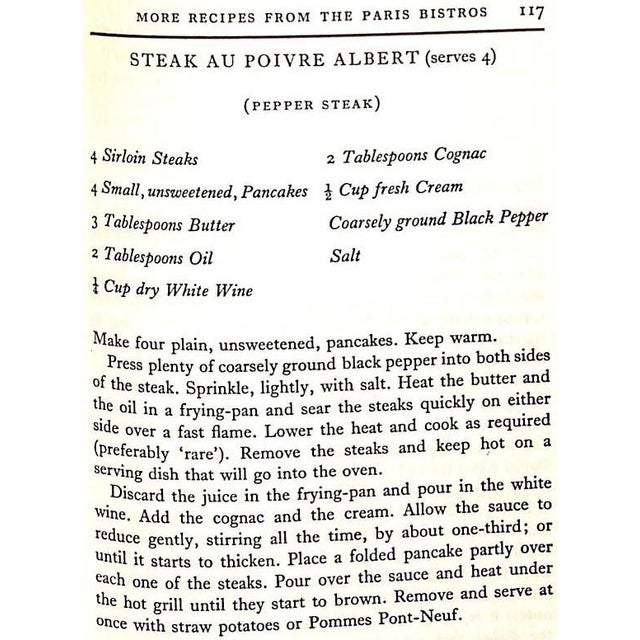 Paper "Paris Bistro Cookery & the Art of Simple French Cookery" 1967 Watt, Alexander For Sale - Image 7 of 12