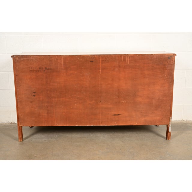 Kent Coffey French Provincial Louis XV Cherry Wood Triple Dresser, Circa 1960s For Sale - Image 11 of 13