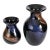 Pair of Fratelli Toso Murano Vintage Italian Black & Gold Aventurine Art Glass Vases For Sale