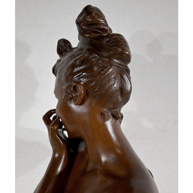 G. Van Der Straeten, Mischievous Young Woman, 1890s, Bronze For Sale - Image 15 of 18