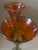 Late 20th Century Rick Strini Iridescent Orange & Green Art Glass Tulip Goblets, Pair For Sale In New York - Image 6 of 7