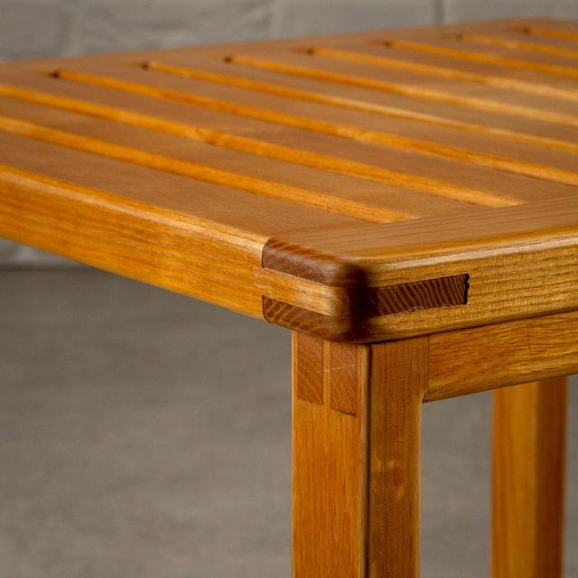 Set of Hand Crafted Oak Armchair and Side Table, Denmark For Sale - Image 17 of 18