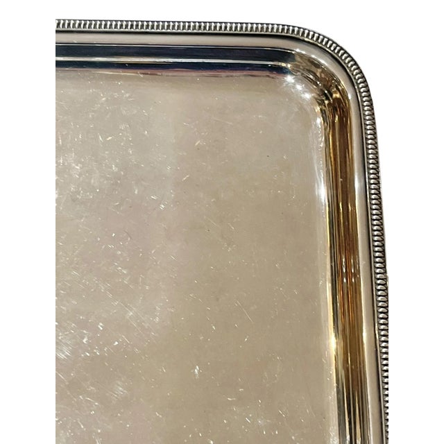 Silver Antique French Art Deco Heavy Silver Plate Tray in the Style of Christofle For Sale - Image 8 of 13