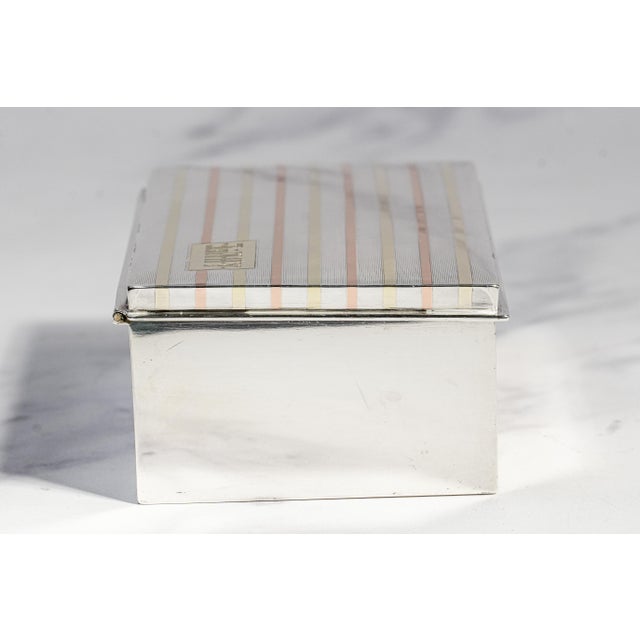 Stunning High Quality Antique Art Deco Gold and Sterling Silver Trinket Jewelry Cigarette Box Home Decor For Sale - Image 12 of 14
