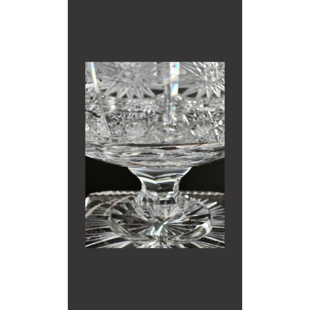 1950s Bohemian Led Cut Crystal Czech Compote Glass For Sale - Image 5 of 5