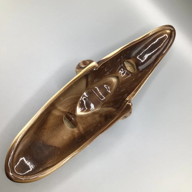 1950’s Hull Parchment and Pine Console Planter/Vase For Sale - Image 9 of 13