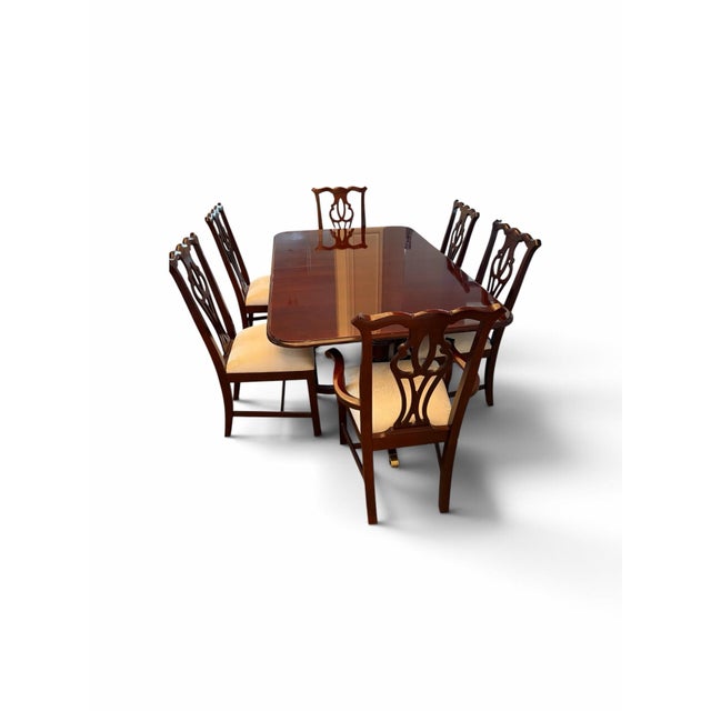 Wood Dining Table Set - Mahogany- Thomasville For Sale - Image 7 of 12