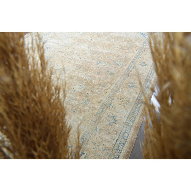 Yellow 1970s Vintage Persian Handmade Wool Cotton Yellow Area Rug For Sale - Image 8 of 11