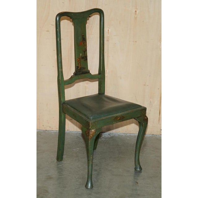 Set of Vintage Chinese Green Side Chairs, 1920s For Sale - Image 17 of 18