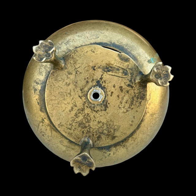 19th Century Dutch Brass Claw-Footed Candlestick Holder Pricket For Sale - Image 5 of 6