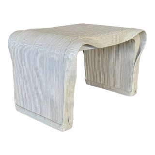 1980’s Sculptural Pencil Rattan Side Table in the Manner of Betty Cobonpue For Sale